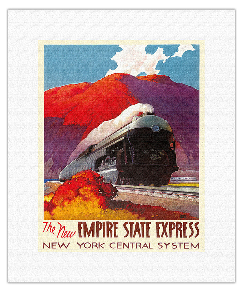 The New Empire State Express - Vintage Railroad Travel Poster by L.D. Ragan 1941