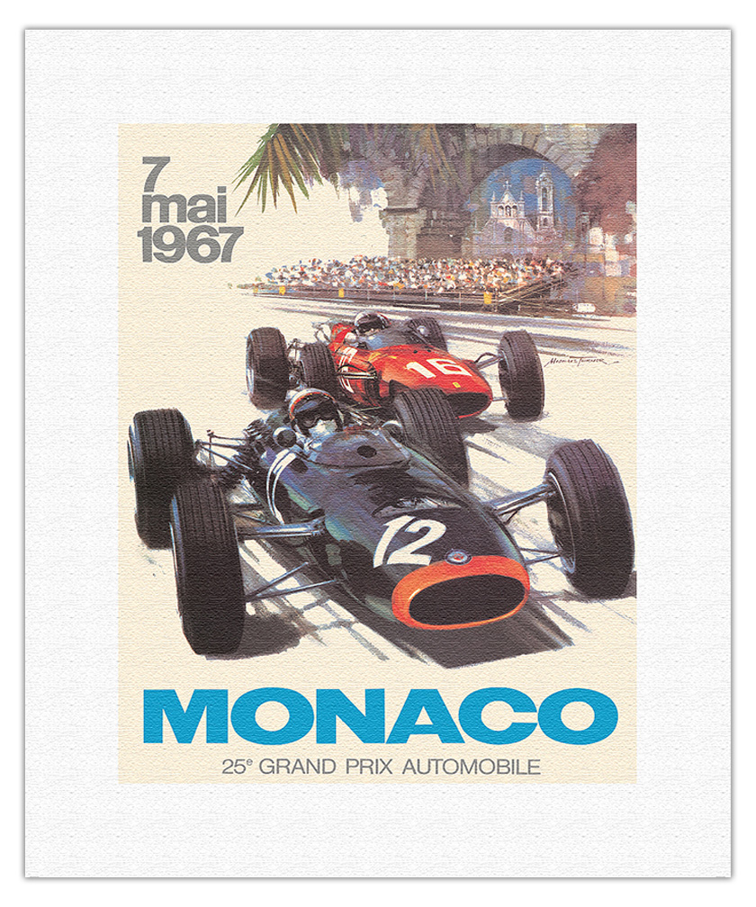 25th Monaco Grand Prix Automobile - F1 Vintage Car Poster by Michael Turner 1967