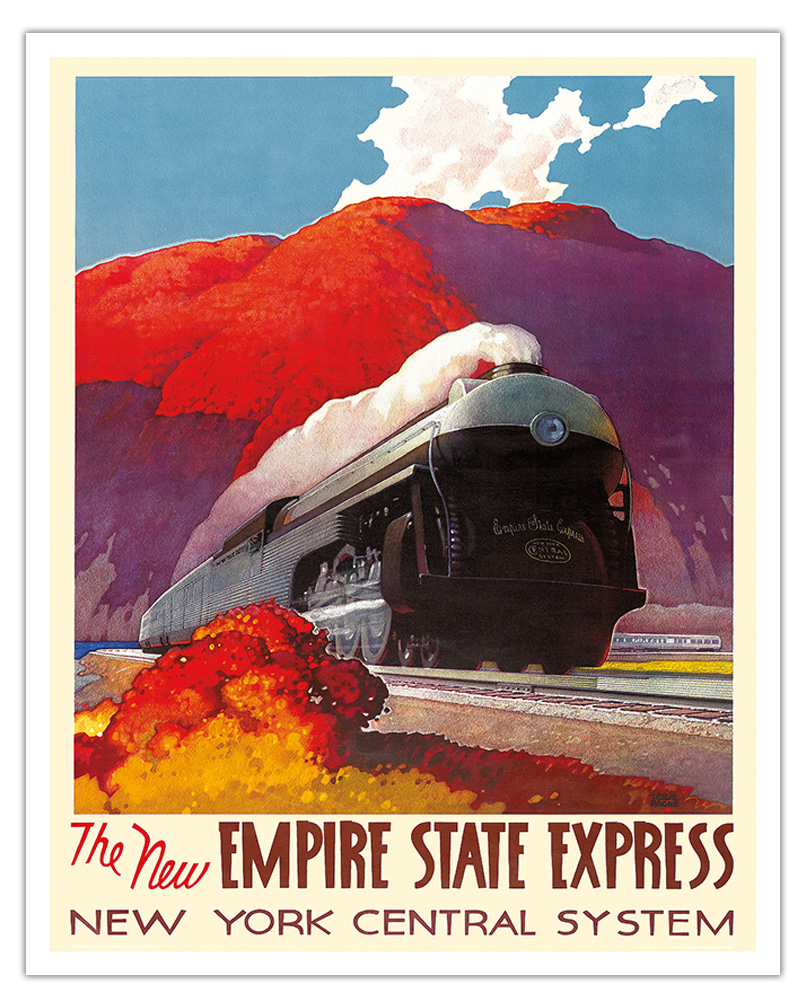 The New Empire State Express - Vintage Railroad Travel Poster by L.D. Ragan 1941