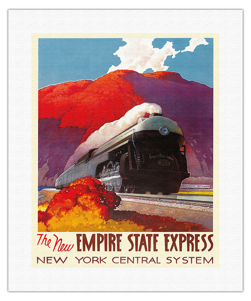 The New Empire State Express - Vintage Railroad Travel Poster by L.D. Ragan 1941