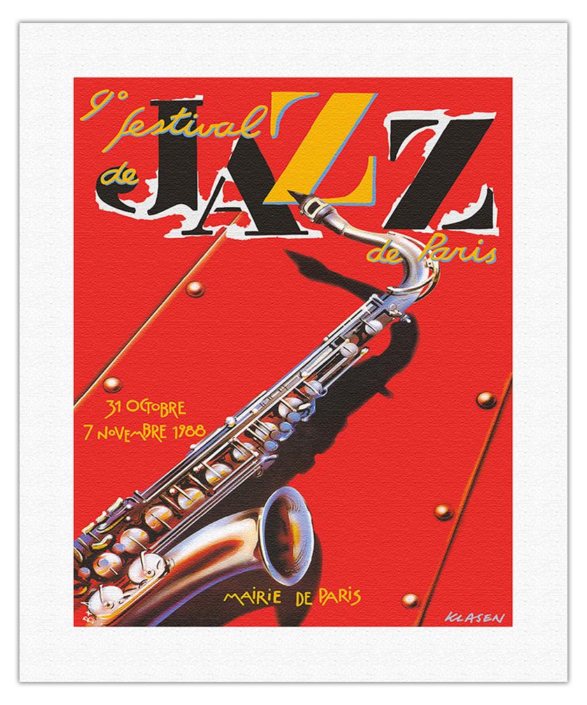 9th Paris Jazz Festival (9˚Festival de Jazz de Paris) Vintage Festival  Poster