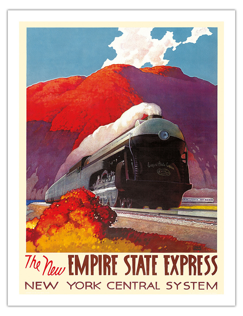 The New Empire State Express - Vintage Railroad Travel Poster by L.D. Ragan 1941