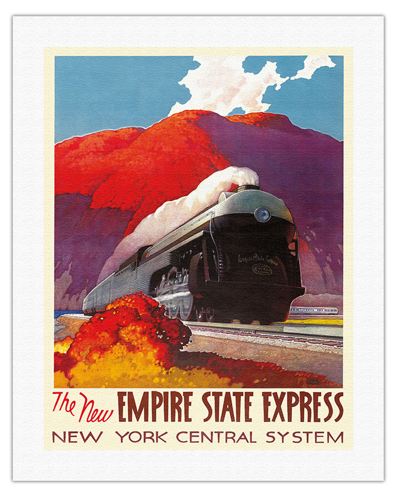 The New Empire State Express - Vintage Railroad Travel Poster by L.D. Ragan 1941