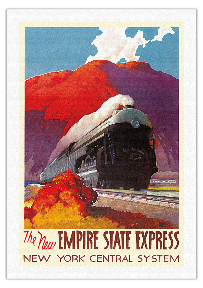 The New Empire State Express - Vintage Railroad Travel Poster by L.D. Ragan 1941