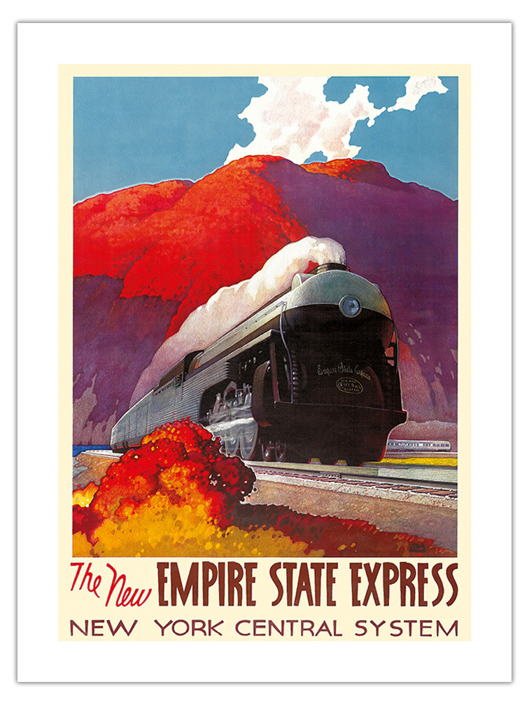 The New Empire State Express - Vintage Railroad Travel Poster by L.D. Ragan 1941