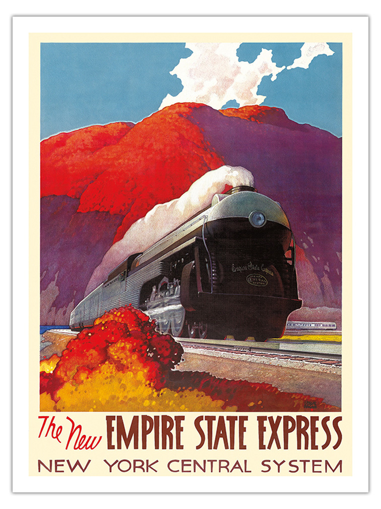 The New Empire State Express - Vintage Railroad Travel Poster by L.D. Ragan 1941