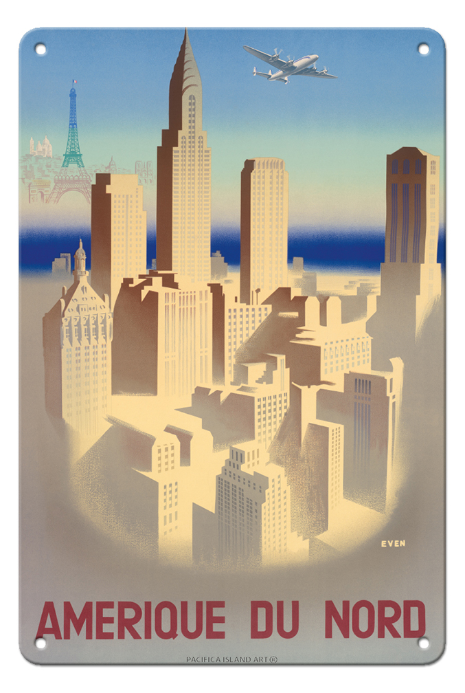 Amerique Du Nord - France - New York City - Vintage Poster by Jean Even c.1950