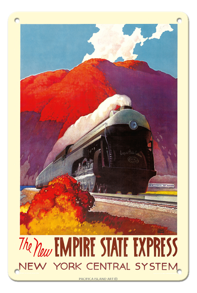 The New Empire State Express - Vintage Railroad Travel Poster by L.D. Ragan 1941