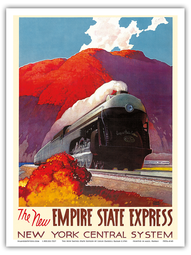 The New Empire State Express - Vintage Railroad Travel Poster by L.D. Ragan 1941