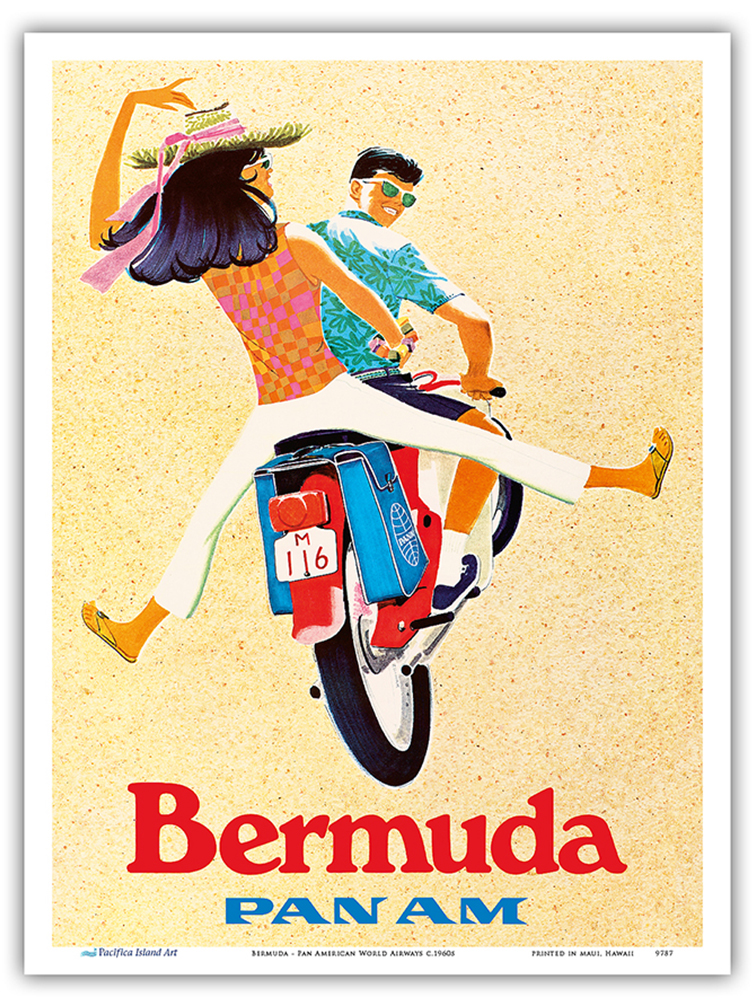 Bermuda - Pan American World Airways - Vintage Airline Travel Poster c.1960