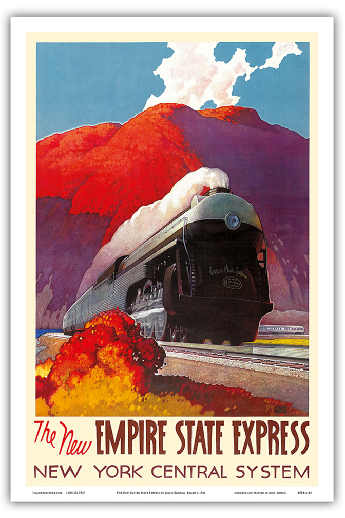 The New Empire State Express - Vintage Railroad Travel Poster by L.D. Ragan 1941