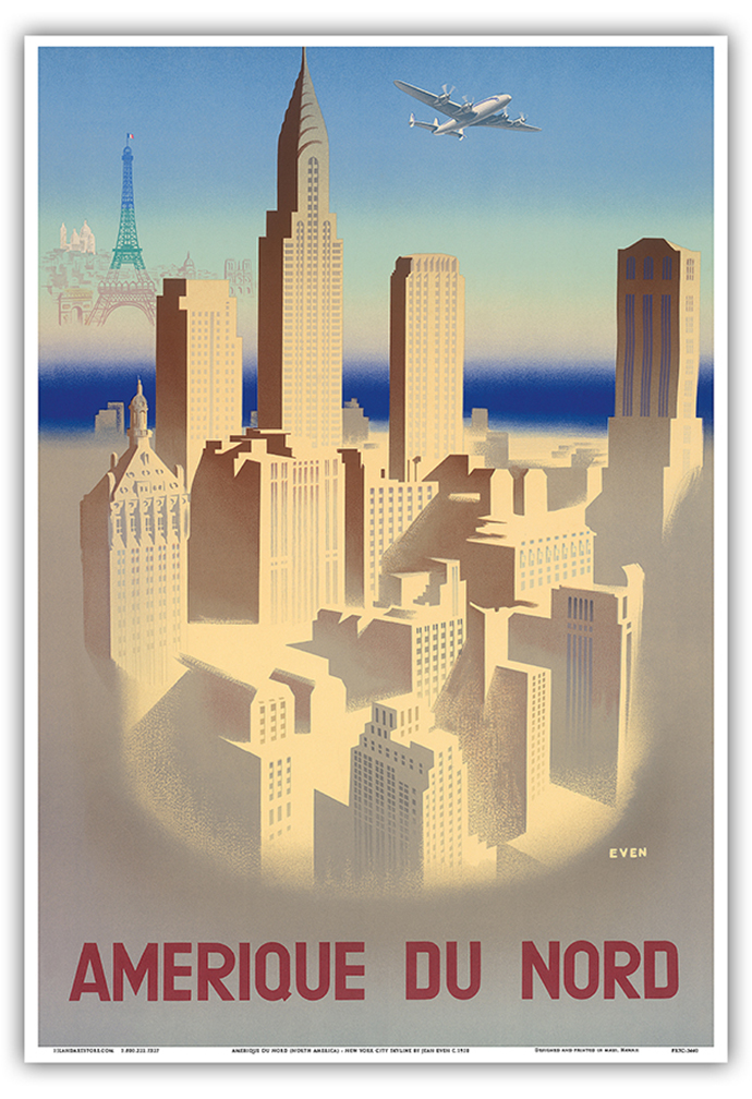 Amerique Du Nord - France - New York City - Vintage Poster by Jean Even c.1950