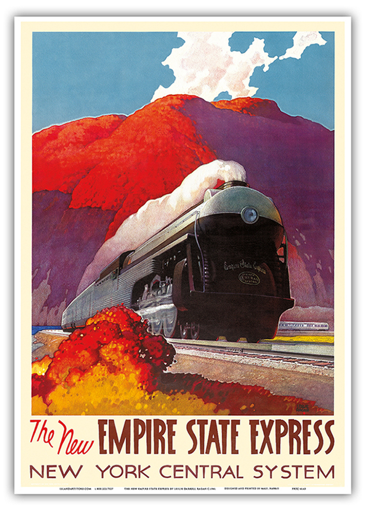 The New Empire State Express - Vintage Railroad Travel Poster by L.D. Ragan 1941