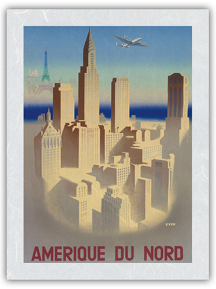 Amerique Du Nord - France - New York City - Vintage Poster by Jean Even c.1950