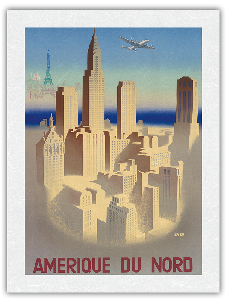 Amerique Du Nord - France - New York City - Vintage Poster by Jean Even c.1950