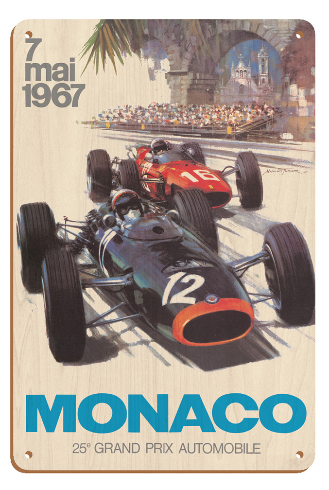 25th Monaco Grand Prix Automobile - F1 Vintage Car Poster by Michael Turner 1967