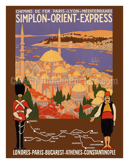 Orient Express Travel Poster Train Vintage Train Print 