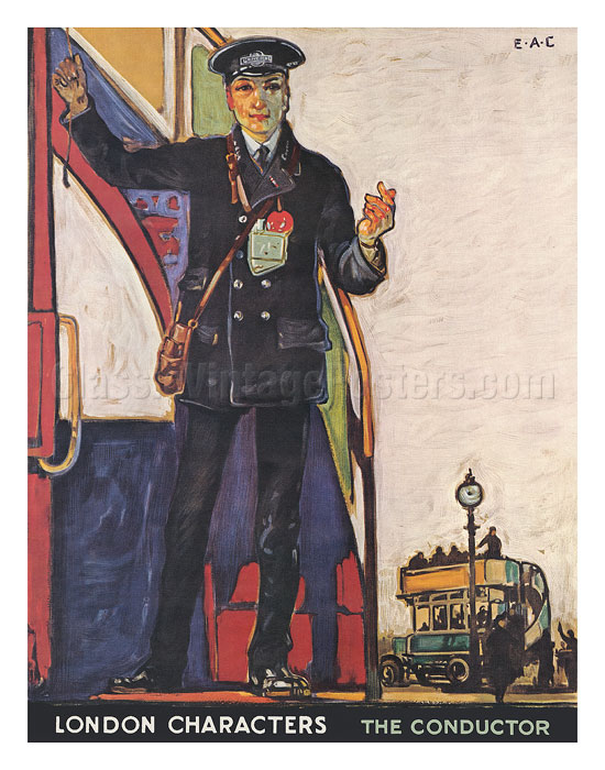 Art Prints & Posters - London Characters - The Conductor - Bus Driver ...