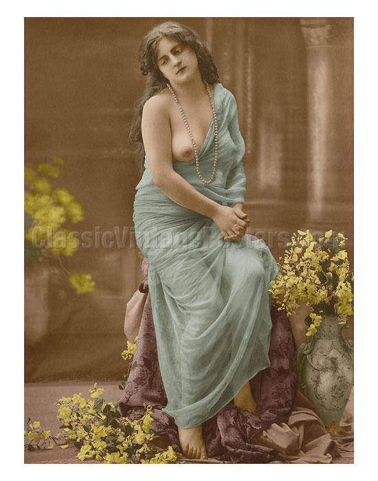 550px x 700px - Art Prints & Posters - Classic Vintage French Nude Photograph -  Hand-Colored Tinted Art - Fine Art Prints & Posters -  ClassicVintagePosters.com