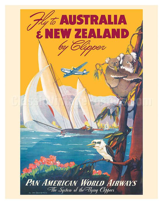 Art Prints & Posters - Australia & New Zealand by Clipper - Pan 