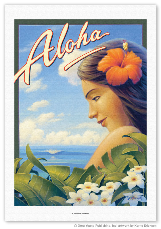 Art Prints & Posters - Aloha - Hawaii - Plumeria Flowers - Fine Art Prints  & Posters 