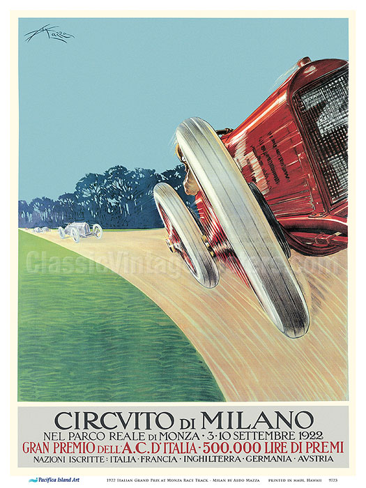 Vintage Mexico Qatar Italy travel Poster Retro F1 Racing Car