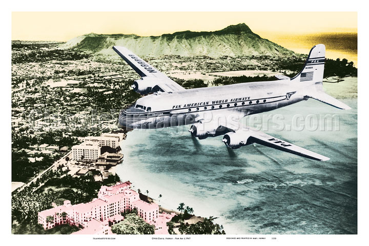 Over Oahu, Hawaii - Pan American World Airways - Douglas DC-4