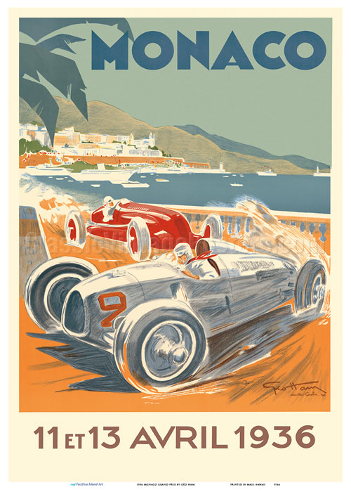 Art Prints & Posters - 1936 Monaco Grand Prix F1 - Fine Art Prints 