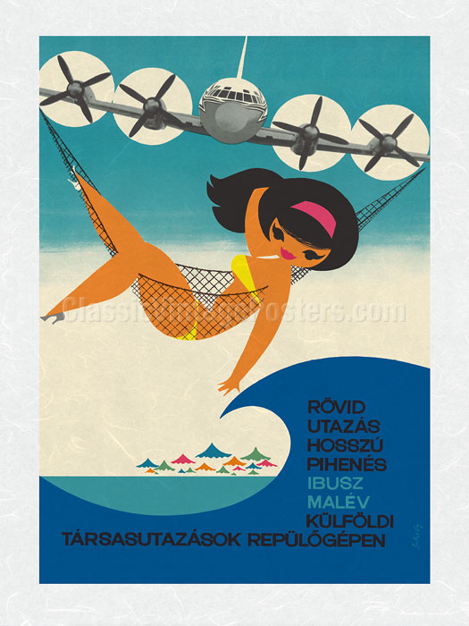 1963 Cote d'Azur French Riviera Vintage World Travel Poster