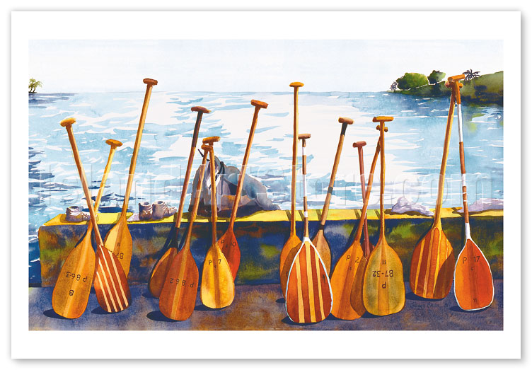 Fine Art Prints & Posters - Hoe Wa'a - Hawaiian Canoe Paddles