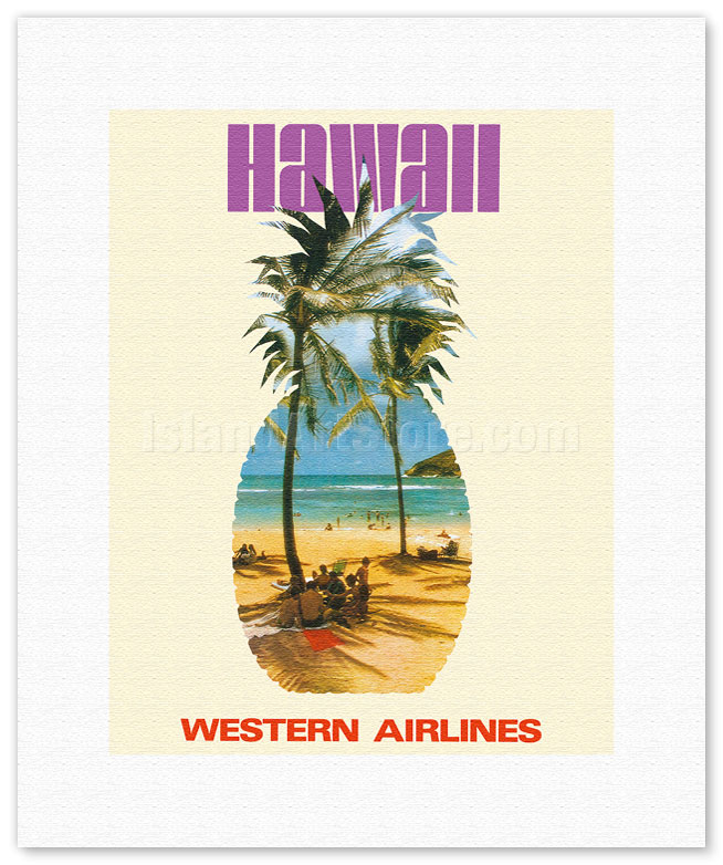 贅沢 Western 航空ポスター 2枚セットHawaii poster その他 - cunipic.com