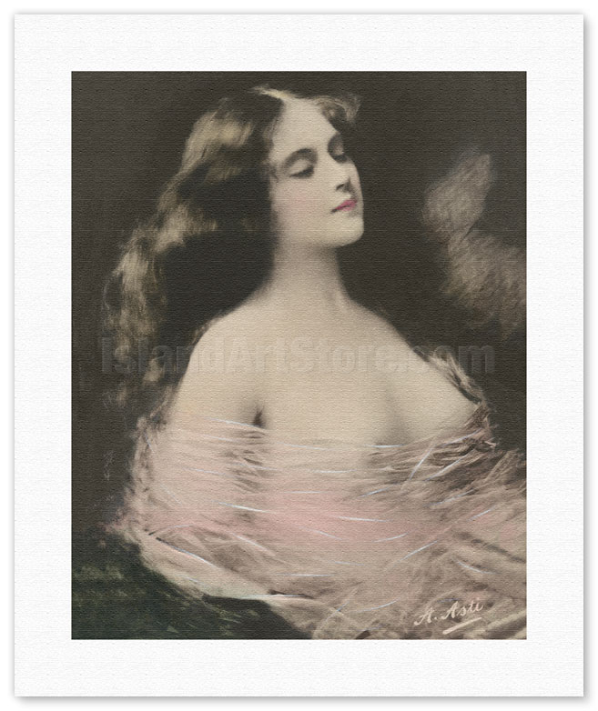Fine Art Prints & Posters - Beautiful Long Haired Nude - Classic Vintage  Hand-Colored Erotic Art - Fine Art Prints & Posters - IslandArtStore.com