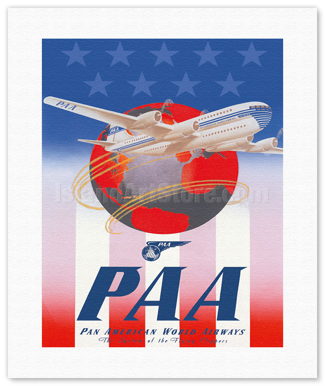 Pan Am Poster Travel, Vintage, Pan American World Airways, Plane, Air  France 