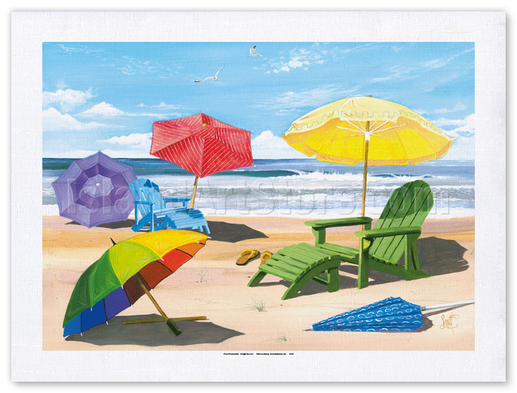 Fine Art Prints Posters Sun Screen Beach Chairs Umbrellas