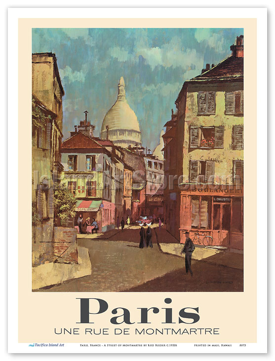 Fine Art Prints & Posters - Paris, France - A Street of Montmartre - c 