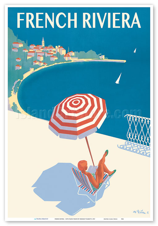 French Riviera Attractions Posters For Living Room Travel Art