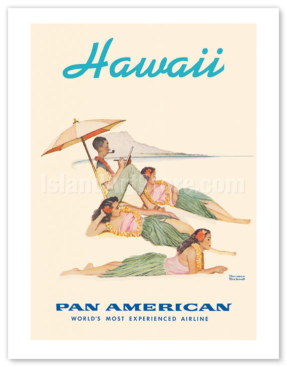 Fine Art Prints u0026 Posters - Hawaii - Hula Dancers - Pan American World  Airways - c. 1956 - Fine Art Prints u0026 Posters - IslandArtStore.com