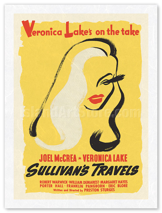 Fine Art Prints & Posters - Sullivan's Travels - Starring Joel McCrea  Veronica Lake - Directed by Preston Sturges - c. 1942 - Fine Art Prints &  Posters - IslandArtStore.com