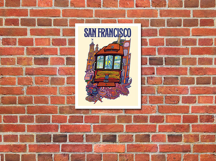 Art San Market Prints Car Street Fine - California, Posters & - Art Prints - Cable Presidio, c. & Posters Fine - 1960 Francisco